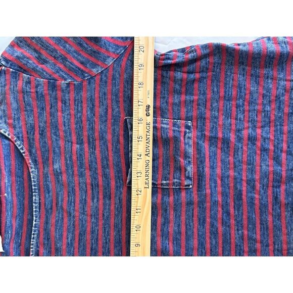 Michael Stars Navy w/ Red Stripes Faded Boxy L/S Top OS GUC Soft, Cozy, Classic - Picture 8 of 11